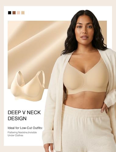 Image of Jelly Wireless Bras for Women No Underwire Push Up Seamless Full Coverage Bralettes Support Lift Everyday Bra