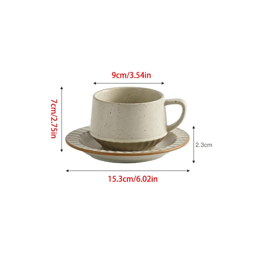 ENGENDER Tazas Cafe Juego De Tazas De Café De Cerámica Vintage Mug Cups(E)