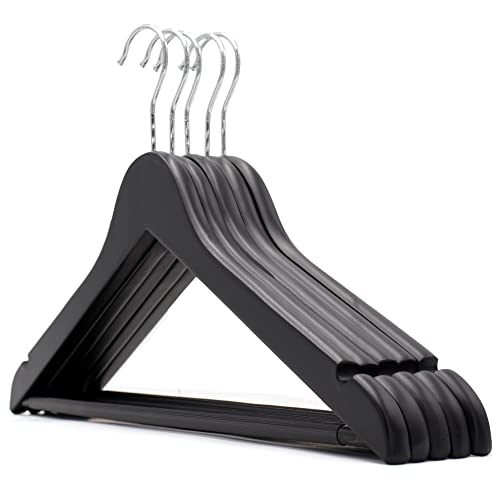 The Hanger Store 10 Black Coat Hangers for Clothes Non Slip Suit Hangers