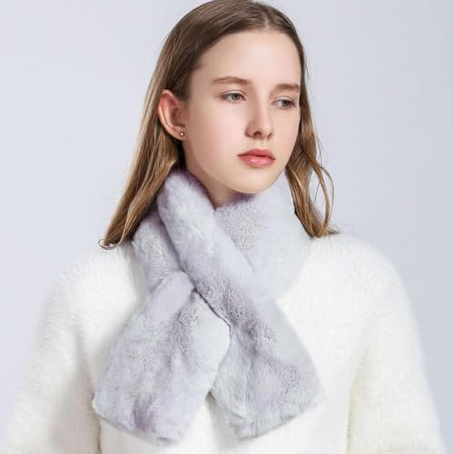 Faux Fur Collar Scarf for Women Winter, Fluffy Scarves Neck Shrug for Cold Weather2