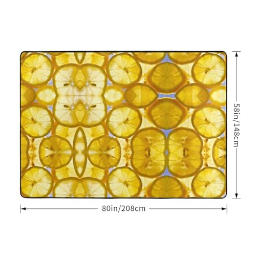 Tapis imprimé citron 203x147 cm pour protéger le sol du salon et bureau