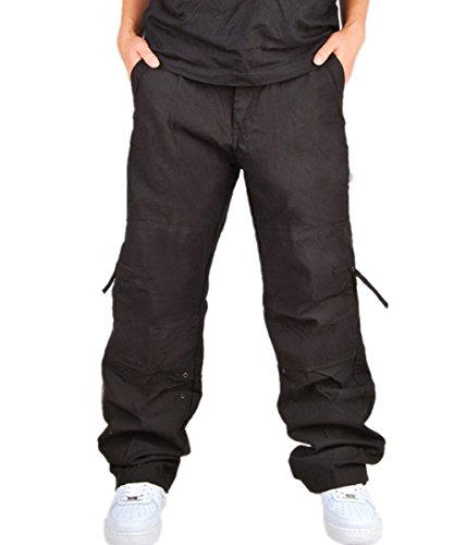 Cresay Men's Cotton Vintage Outdoors Work Wear Cargo Pants Trousers