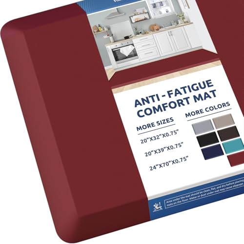 Image of 0.8 inch Thick Kitchen Mat Cushioned Anti Fatigue Rug Comfort Floor Mats | Water-Resistant, Non-Slip, Easy to Clean Comfort Floor Mat for Kitchen, Sink & Office, Multiple Colors & Sizes, 70 inch x 24 inch