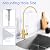 Poyde Lead-Free RO Faucet Single Handle Drinking Water Faucet for Kitchen Sink Water Purifier Faucet for Non-Air Gap Reverse Osmosis Water Filter System 304 Stainless Steel (Brushed Golden)