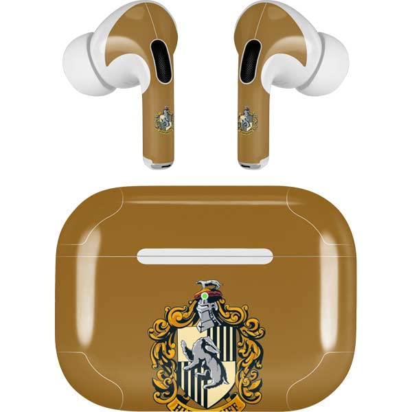 Skinit Decal Audio Skin Compatible with AirPods Pro 2nd Gen - Officially Licensed Wizarding World Harry Potter Hufflepuff House Crest Design