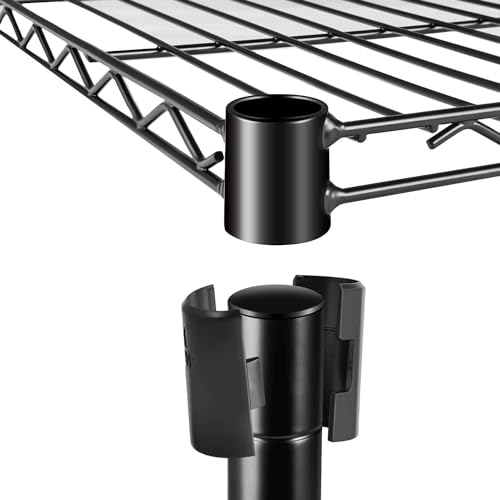 Image of Premium Heavy-Duty 3-Tier Black Metal Wire Storage Rack Shelf Organizer | Adjustable Multipurpose Freestanding Shelving Unit for Home, Office, Kitchen | Size 14 inch D x 30 inch W x 30 inch H Inch