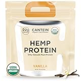 Cantein Plant Based Protein Powder, Organic Vegan Hemp Protein Powder, Dairy Free, Sugar Free, Gluten Free, Soy Free, Gum Free (20 Servings) - Vanilla