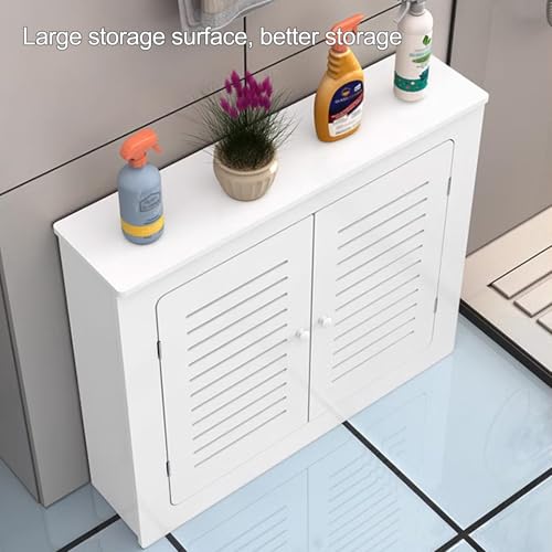 Armoire de sol de salle de bain et cache radiateur blanc - 5
