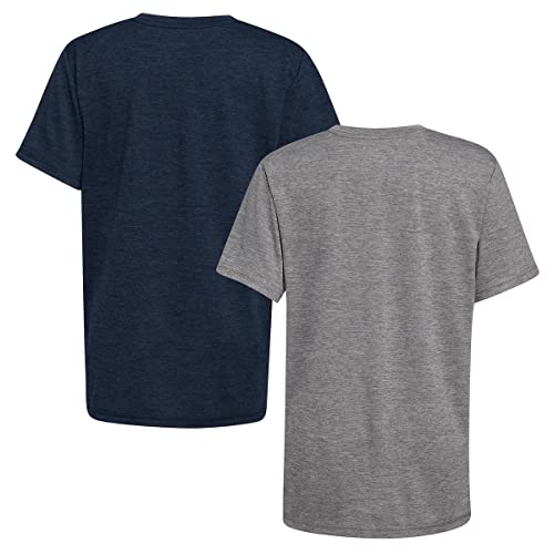 Adidas Boys Youth 2-Pack Performance Tee (Heather Grey/Dark Blue, X-Large 18/20) #TOP28