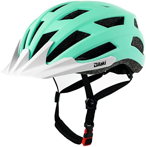 Adult Bike Helmet, Road Mountain Bicycle Helmet for Men Women, Lightweight and Adjustable with Detachable Visors, 2 Sizes (Mint Green)