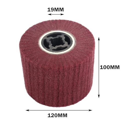 Docache Schleifwalze Effizient Schleifrolle Bürste aus Brauner Korund und Kunstfaser, Bürste Nylonbürste für Schleifmaschine zum Polier 120 x 100 mm (320 Körnung)