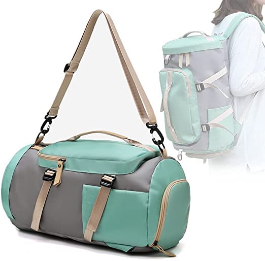 SkadeGym Duffle Bag for Women Lightweight Backpack Travel Weekender Bag Sport Duffel Bags with Shoes Compartment for Traveling Sporting Hiking