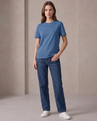 Image of NOBERO 100% Cotton T-Shirts for Women Stylish | Regular Fit | Solid T Shirts for Women 180 GSM Combed Cotton | Crew Neck Half Sleeve