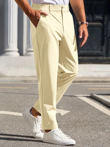 Image of Runcati Mens Stretch Golf Pants Casual Dress Pants Work Trousers