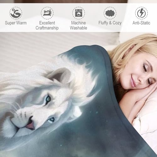 Couverture lion premium en flanelle ultra douce pour lit - 6
