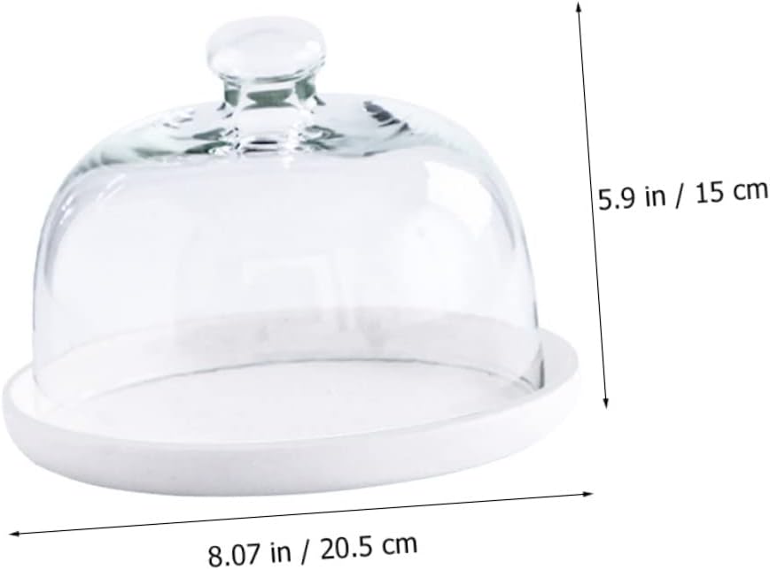 Ciieeo Glass Dessert Display Tray Lid Multi-functional Household Cake Plate for Fruits and Pastries Elegant Serving Platter for Weddings and Parties