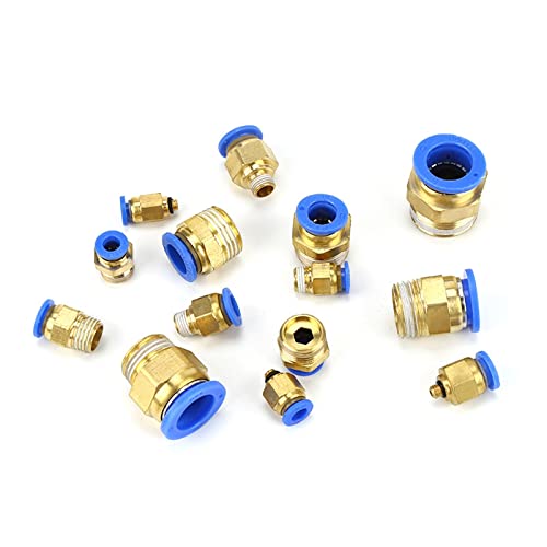 Conector rápido de montaje neumático de un toque Pc8-04 con rosca macho BSP robusta 6
