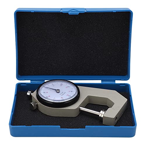 Calibrador de espesores con dial, graduación de 0,1 mm, yector plano, lectura en milímetros, portátil, para joyería, cuero, cartón y papel (cabeza plana, rango 0-20 mm) miniatura 4