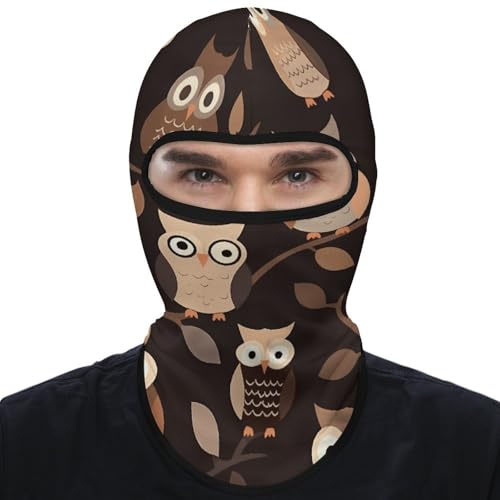 Balaclava para esquí, máscara facial completa con protección solar, cubierta para cara y cuello con diseño de lechuzas marrones, ideal para ciclismo, verano y actividades al aire libre, para hombres y mujeres miniatura 7