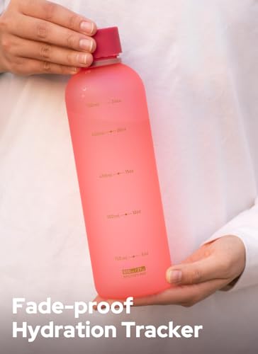 Image of Opard Slim Water Bottle 27oz, Dishwasher Safe Plastic Water Bottle BPA-Free, Leakproof Screw Top, Flamingo Pink, Reusable for Travel School Sport Gym Hiking