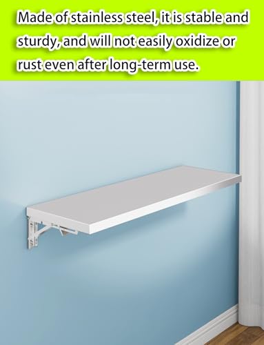 Étagère pliante inox robuste avec support mural rabattable - 4