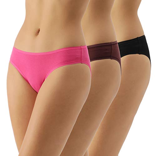 Image of Amante Solid Low Rise Cotton Bikini Panty Pack(Pack of 3)
