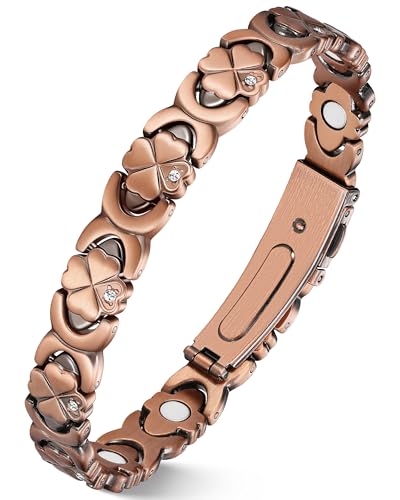 Bracelet magnétique en cuivre Jecanori pour femme avec écrin à bijoux et kit d'ajustement