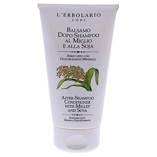 L'Erbolario Millet and Soya After-Shampoo Hair Conditioner - Conditioner for Women and Men to Prevent Hair Loss - Protects Damaged, Dry Locks - 5.1 oz