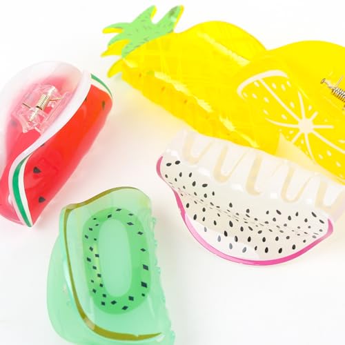 5 Pcs Fruit Hair Clips Strawberry Lemon Orange Pineapple miniatura 4