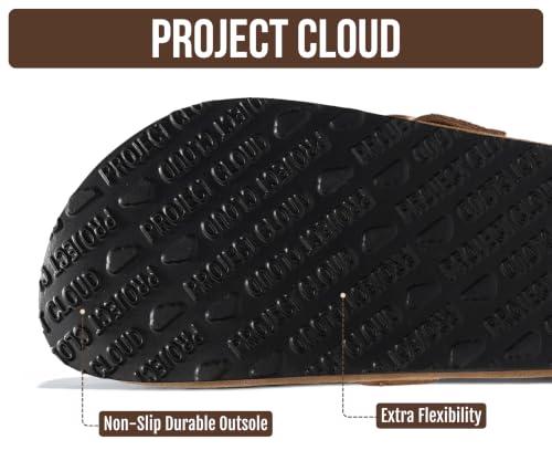 Image of Project Cloud 100% Genuine Leather Clogs for Women Shoes - Memory Foam Insole, Non-Slip & Natural Cork Footbed Arch Support Big Buckle Womens Clogs and Mules Footwear (Manchester)