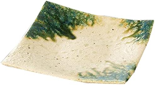 せともの本舗 Oribe 8.0 Square Plate, Set of 10, 9.4 x 9.4 inches (24 x 24 cm), 28.3 oz (830 g), Special Appetizer Plate, Restaurant, Ryokan, Japanese Tableware, Restaurant, Commercial Use