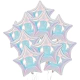 BTZO 風船 バルーン スター型 10個セット 18インチ アルミ風船 飾り付け 誕生日 パーティー 結婚式 バレンタインデー 卒業式 ひな祭り こどもの日 イベント 店舗装飾 フイルム 透明 虹色 イリディセント オーロラ