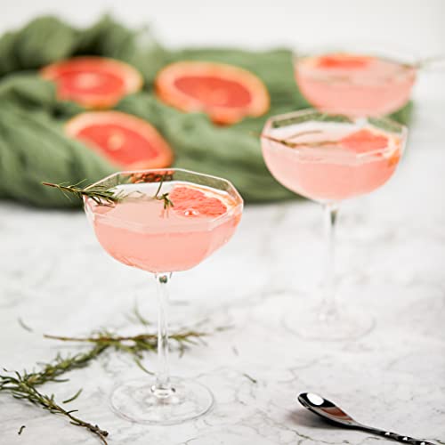 In Pure Grace Crystal Coupe Glasses Set Of 4 - Hand Blown Cocktail Glass With Elegant Stem - Vintage Champagne Saucer - Glassware Sets For Daiquiris, Manhattan, Mocktail, Desserts And More #TOP2
