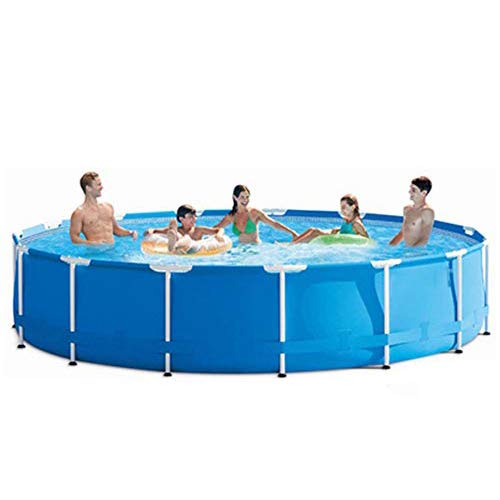 حوض سباحة كبير الإطار ، فوق سطح الأرض ، مجموعة مسبح إطار مستدير ، مع مضخة مياه مفلترة ، قماش أرضي/غطاء ، رقعة ، كرة طائرة ، حلقة سباحة 366 * 76 سم ، فناء خلفي ، عطلة ، الصيف