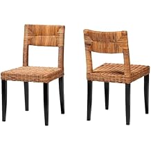 bali & pari Manrico Natural Rattan Dining Chair, 2-Piece Set, Honey