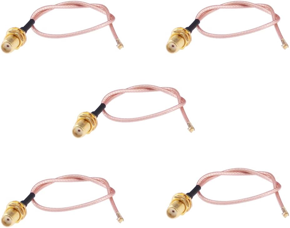 5pcs RF U.FL(IPEX/IPX) Mini PCI to SMA Female Pigtail Antenna Wi-Fi Coaxial RG-178 Low Loss Cable (8 inch (20 cm)(F03-5)