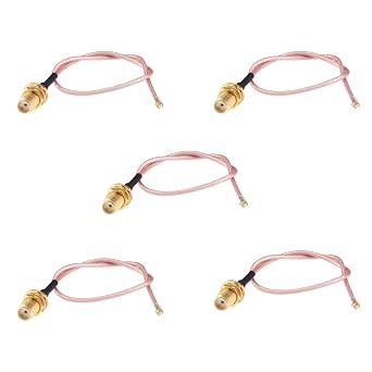 5pcs RF U.FLIPEX/IPX Mini PCI to SMA Female Pigtail Antenna Wi-Fi Coaxial RG-178 Low Loss Cable 8 inch 20 cmF03-5
