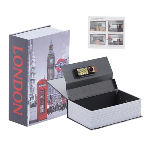 BIKING Boîte de livre de sécurité, coffre-fort en forme de livre d'imitation pour la maison, coffre-fort durable pour l'école de dortoir de bureau à domicile Multicolore
