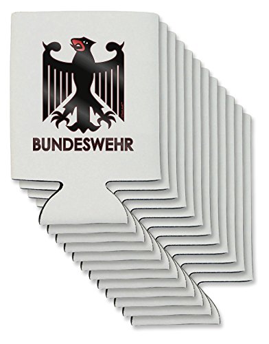 TooLoud Bundeswehr Logo with Text Can/Bottle Insulator Coolers - 12 Pieces