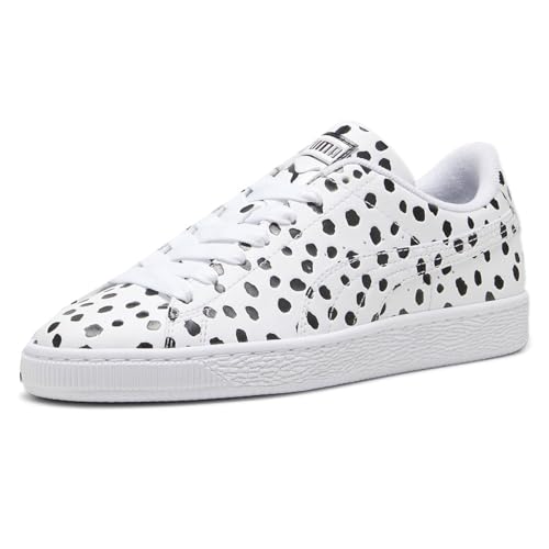 PUMA Womens Basket Dalmatian Polka Dot Lace Up Sneakers Shoes Casual - Black, White2