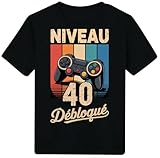 [26 XL] Tee Shirt idée Cadeau Rigolo Anniversaire Homme Femme Geek 40 Ans Original/t Shirt Premium (Noir XL)
