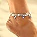Shegirl Evil Eye Ankle Bracelet Fashion Bead Layered Anklet Silver Beach Foot Jewelry for Women and Girls