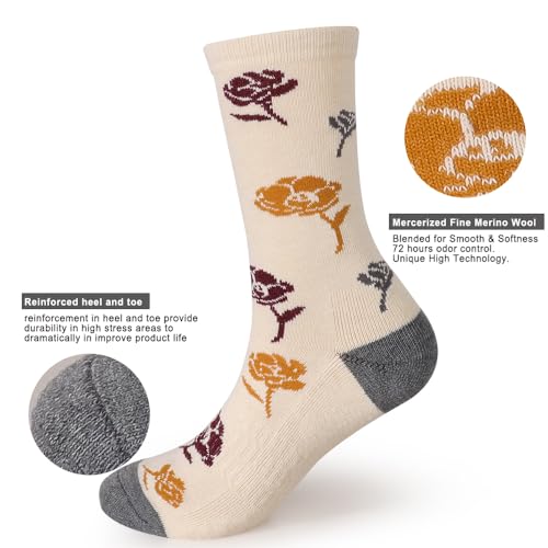 Image of EnerWear 4 Pack Women's Merino Wool Outdoor Hiking Trail Crew Sock