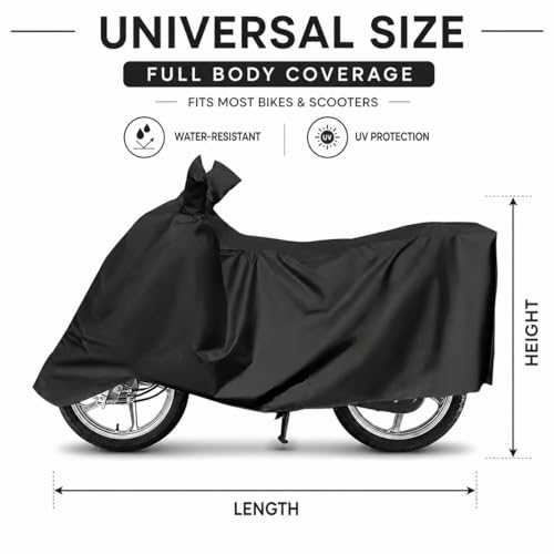 Image of Sulfar Water Resistant Universal Bike Cover UV Protection & Dustproof Bike Body Cover for Royal Enfield Bullet Bike (Grey)