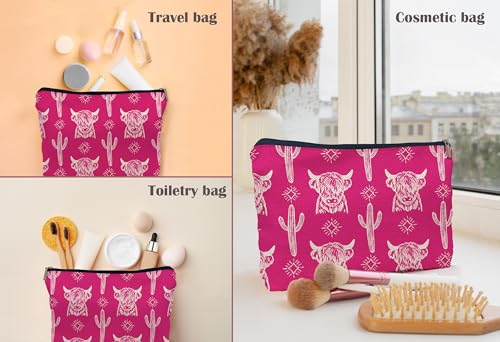 Image of Western Cow Makeup Bag,Western Cow Gifts For Women,Cowgirl Stuff For Women,Cowgirl Gifts(COW B)