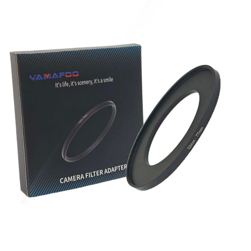 Metal Step-Up/Down Ring Adapter Compatible with Mirrorless Cameras DSLR Lens, UV CPL ND Filter Thread Converter, Black (52-72)