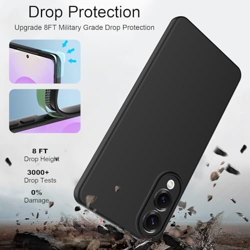Taneny Silicone Case for Samsung Galaxy S25 Edge, Durable and Stylish Drop Tested Soft Silicone Gel Rubber Slim Fit Shockproof Protection Phone Cover for Galaxy S25 Edge (Black) - image 7