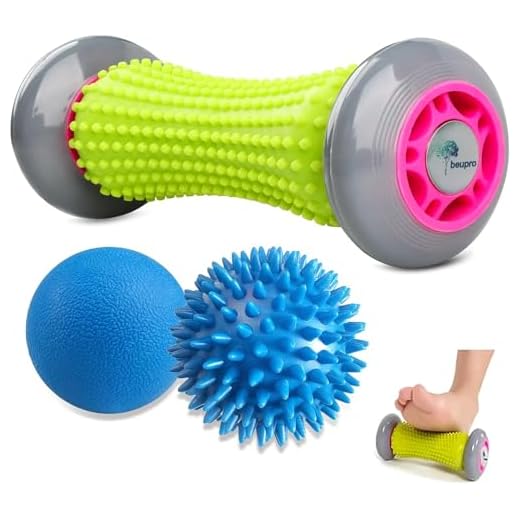 Masajeador de Pies, Rodillo Masaje para Fascitis Plantar, Rodillo de Bola de Masaje + 2 Pelota Masaje Fascitis Plantar, Rodillo para Masaje de Pies para Músculo, Cervical, Espalda, Brazos
