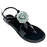Sandalias De Gelatina Para Mujer Con Flor Mariposa Diamante Jellies Planos Transparentes Flip Flops Pantuflas Exteriores Hogar Abiertas Hebilla Correderas Zapatos Jellie Vacaciones Verano Playa