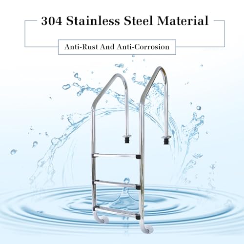 Escalera para piscina 3 peldaños de acero inoxidable miniatura 3